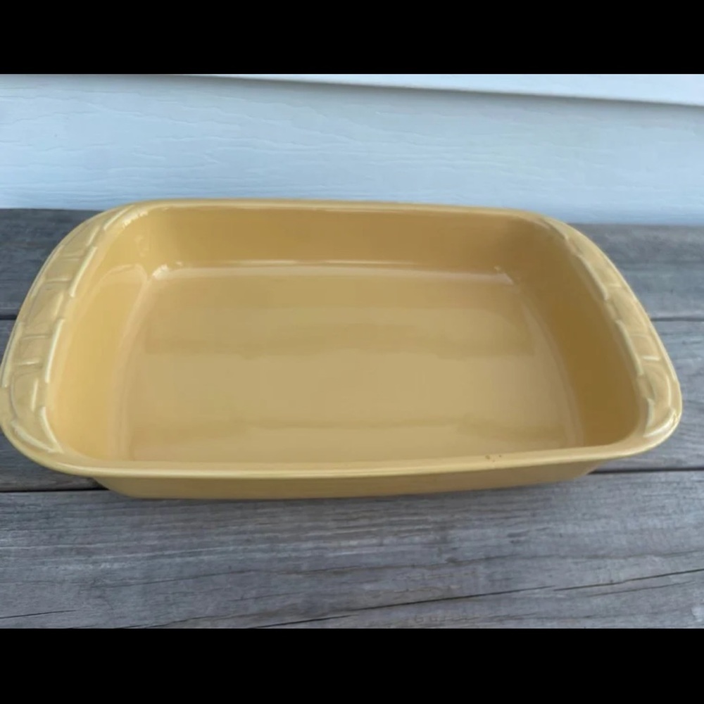 Rare 16” Vintage Longaberger Basket Woven Traditions Butternut Casserole Dish